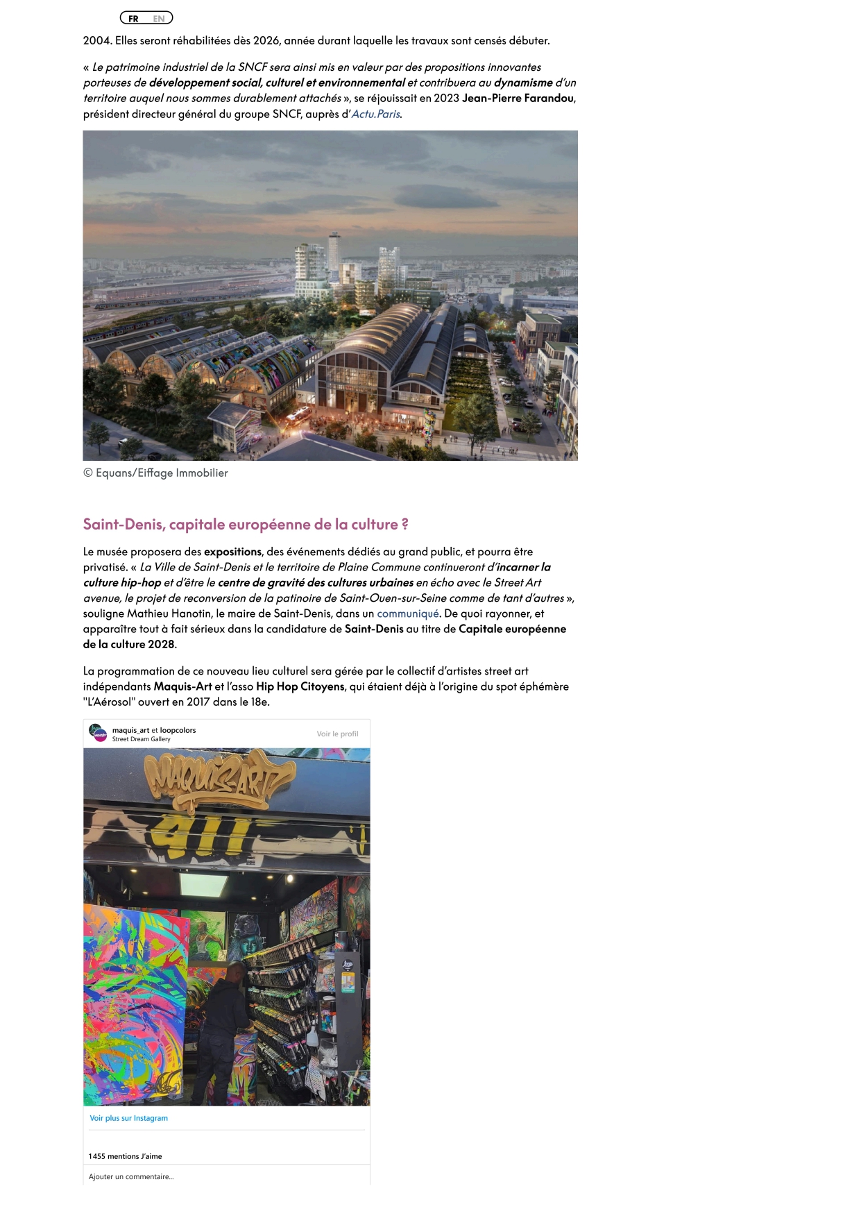 Un immense musée dédié au street-art bientôt implanté à Saint-Denis (Le Bonbon) – 5 novembre 2024