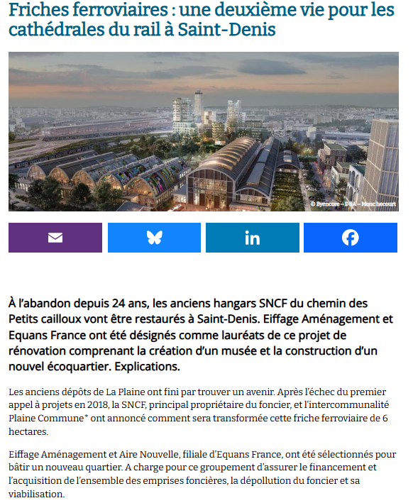 Friches ferroviaires : une deuxième vie pour les cathédrales du rail à Saint-Denis (Citoyens.com) – 26 janvier 2023